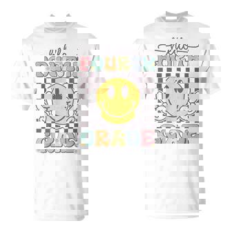 4Th Grade Team Back To School Hello Fourth Grade Smile Face T-Shirt - Seseable