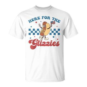4Th Of July Here For The Glizzies Hot Dog Humor T-Shirt - Monsterry AU