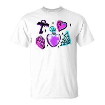 À Dessin Gothique Pastel Avec Motif Tête De Mort Sorcière T-Shirt - Cadeauxyz