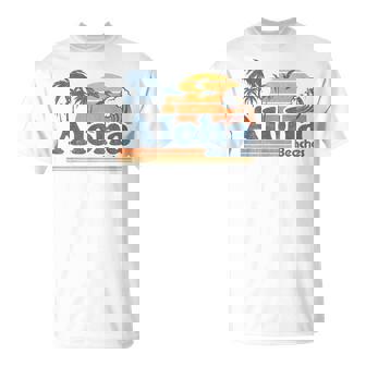 Aloha Beaches Hawaii Vintage Beach Surfing Retro Hawaiian T-Shirt | Seseable CA