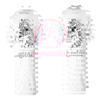 Amandine Cadeau Prénom Personnalisé Fille Licorne T-Shirt - Cadeauxyz