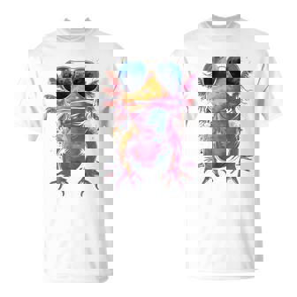 Arte De Ajolote Coloridointage Con Gafas De Sol Lindo Ajolote Manga Larga Camiseta unisex - Regaloses