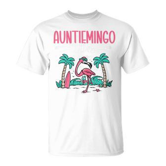 Auntiemingo Summer Vibes Auntie Flamingo Aunt T-Shirt - Monsterry