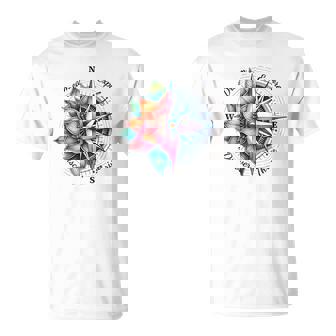 On Back Traveler Compass Dream Explore Discover Adventure T-Shirt - Seseable