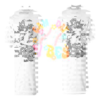 Baseball Game Day Baseball Player Groovy Girls T-Shirt - Monsterry