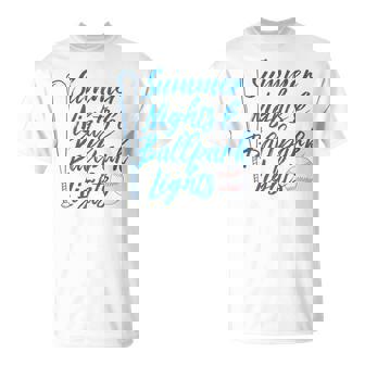 Baseball Mom And Dad Summer Nights And Baseball Lights T-Shirt - Monsterry