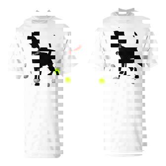 Beagle Dog Plays Fetch With Yellow Tennis Balls T-Shirt - Monsterry