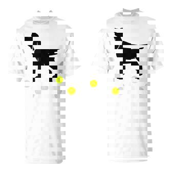 Beagle Puppy Dog Plays Fetch With Yellow Tennis Balls T-Shirt - Monsterry
