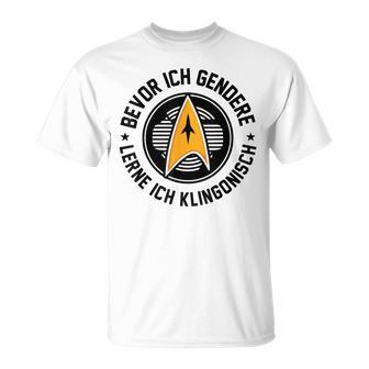 Bevor Ich Gendere Lerne Ich Klingonisch Gray T-Shirt - Geschenkecke