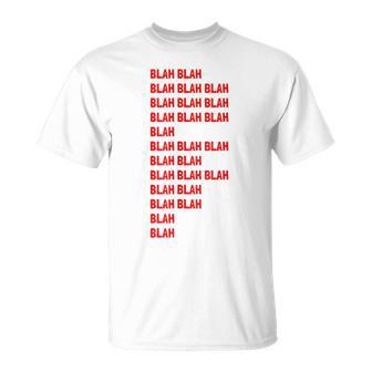 Blah Blah Geeky Red Lettering Hipster T-Shirt - Geschenkecke