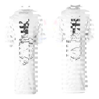 Boston Terrier In The Pocket Cute Boston Terrier Dog Lovers T-Shirt - Seseable