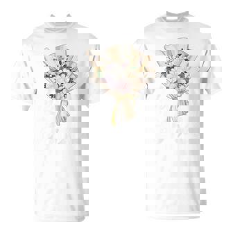 Bride Wedding Bouquet Hen Night Bunch Of Flowers T-Shirt - Monsterry