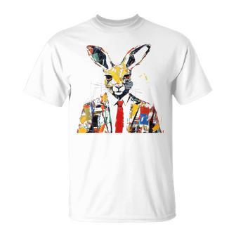 Buntes Kaninchen Mit Krawatte T-Shirt - Geschenkecke