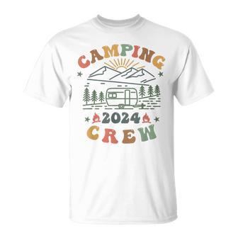 Camping Crew 2024 Familienpassender Sommertrip Camp Retro T-Shirt - Seseable