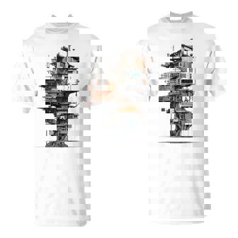 Casa Diseño Abstracto Árbol Ilustración Dibujo Casa Camiseta unisex - Regaloses
