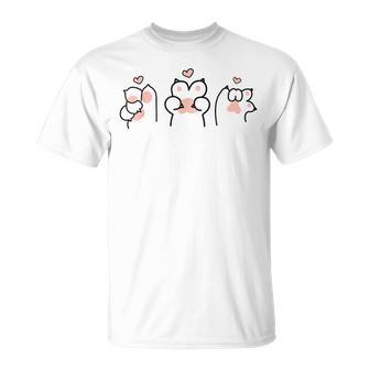 Cat Paws With Heart Cat Paws T-Shirt - Monsterry