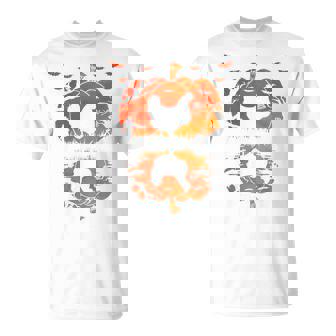 Chicken Silhouette Pumpkin Halloween Chicken Witch T-Shirt - Thegiftio