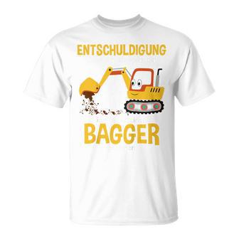 Children's Excuse Das Ich Zu Spät Bin Digger Driver Boy Digger 80 T-Shirt - Seseable