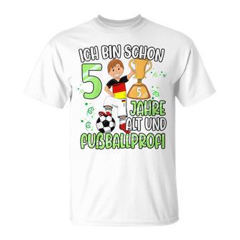 Children's Football Boy 5Th Birthday Ich Bin Schon 5 Jahre 80 T-Shirt - Geschenkecke