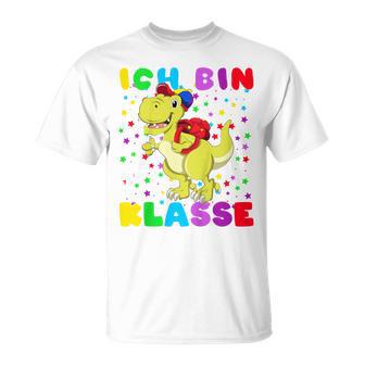 Children's Ich Bin 1 Class Dino Mit Schulsack T-Shirt - Geschenkecke