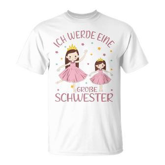 Children's Ich Werde Große Schwester 20242025 Princess Girls' T-Shirt - Geschenkecke