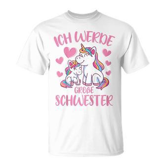 Children's Ich Werde Große Schwester 20242025 Unicorn T-Shirt - Geschenkecke