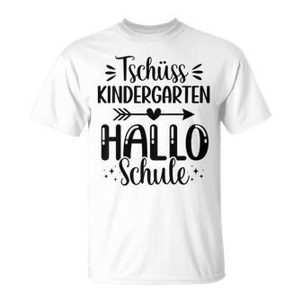 Children's School Child 2024 Tschüss Kindergarten Hello School First Day At School T-Shirt - Geschenkecke