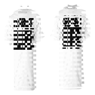 Choose Life 80S Funintage Retro Grandes Letras Negras Negras Camiseta unisex - Regaloses