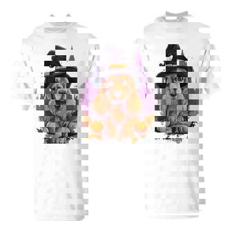 Cocker Spaniel Halloween Dog Witch T-Shirt - Thegiftio