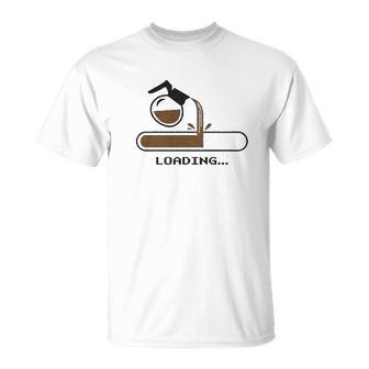 Coffee Loading Screen Mom 2025 Loading Pregnant 2025 Mom Est 2025 T-Shirt - Thegiftio UK