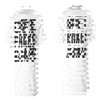 Coffee Pancakes And Naps Syrop Football Mom Breakfast Lovers Tank Top T-Shirt - Monsterry