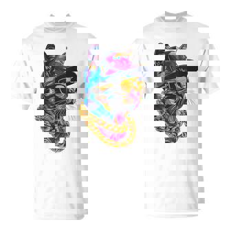 Cool Hip Hop Cat Urban Streetwear B-Boy Graffiti T-Shirt - Seseable