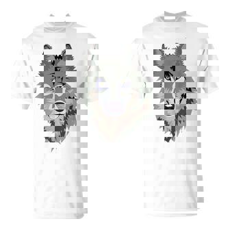 Cool Wild Gray Timber Wolf Endangered Animal Pajama T-Shirt - Monsterry