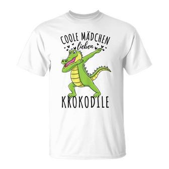 Coole Mädchen Lieben Krokodile T-Shirt - Geschenkecke