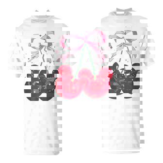 Coquette Cherry Mouse Ears Bow Princess Theme Park T-Shirt - Thegiftio UK