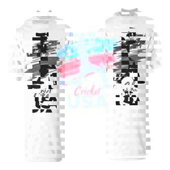 Cricket Support Team Flag Usa Batsman Bowler American T-Shirt - Monsterry