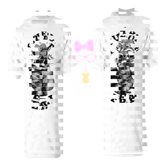 Cute But Feral Colorful Racoon With Sunglasses Racoon T-Shirt - Monsterry