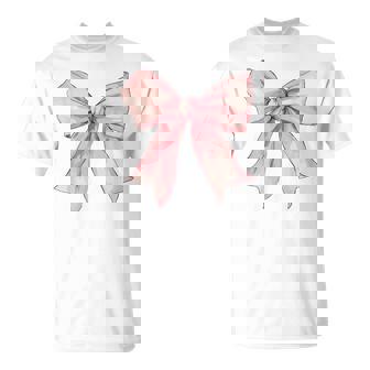 Cute Pink Coquette Bow For Girls Pink Coquette Bow T-Shirt - Monsterry