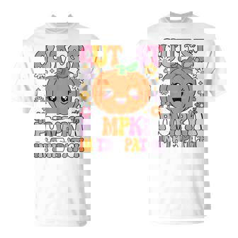 Cutest Pumpkin In The Patch Groovy Halloween Girls T-Shirt - Thegiftio UK