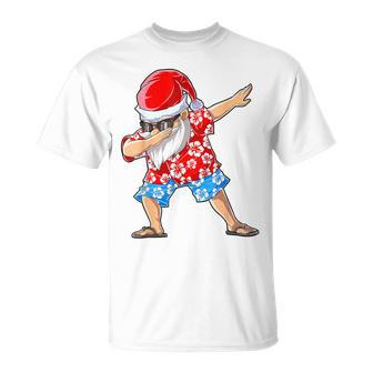 Dabbing Santa Christmas In July Boys Hawaiian Xmas Dab T-Shirt - Monsterry DE