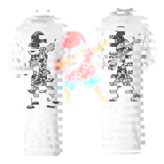 Dabbing Santa Christmas In July Boys Hawaiian Xmas Dab T-Shirt - Monsterry