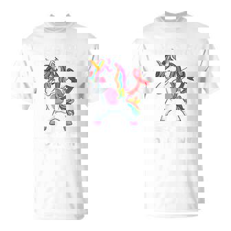 Dabbing Unicorn We Wear Red For Red Ribbon Week Awareness T-Shirt | Mazezy