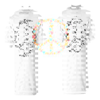 De La Paz Con Corazones Y Símbolo De La Paz Para Hombre Y Manga Larga Camiseta unisex - Regaloses