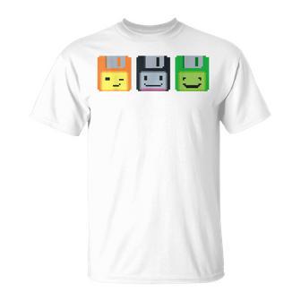 Diskette Floppy Retro Nerd Gamer Pixel T-Shirt - Geschenkecke