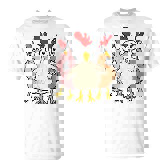 Divertido Soporte Para Gallinas Con Dibujos Animados De Pollo Camiseta unisex - Regaloses