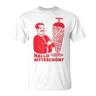 Döner Kebab Dönerladen Hallo Bitteschön T-Shirt - Geschenkecke