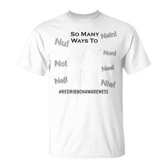 Drug Free Red Ribbon Week Awareness Wear Red Say No To Drugs T-Shirt - Thegiftio UK