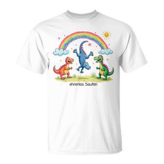 Ehrenlos Saufen X Excessiver Alkoholkonsum Dino Drawing T-Shirt - Geschenkecke