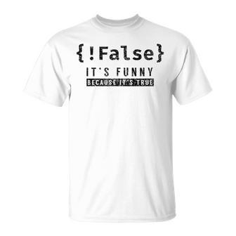 False Programador Coder Coder Software Camiseta unisex - Regaloses