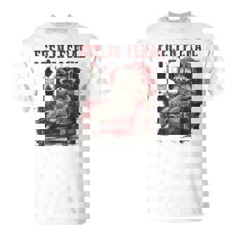 Feelin Feral Vintage Retro Raccoon With Wine Lovers T-Shirt - Thegiftio UK